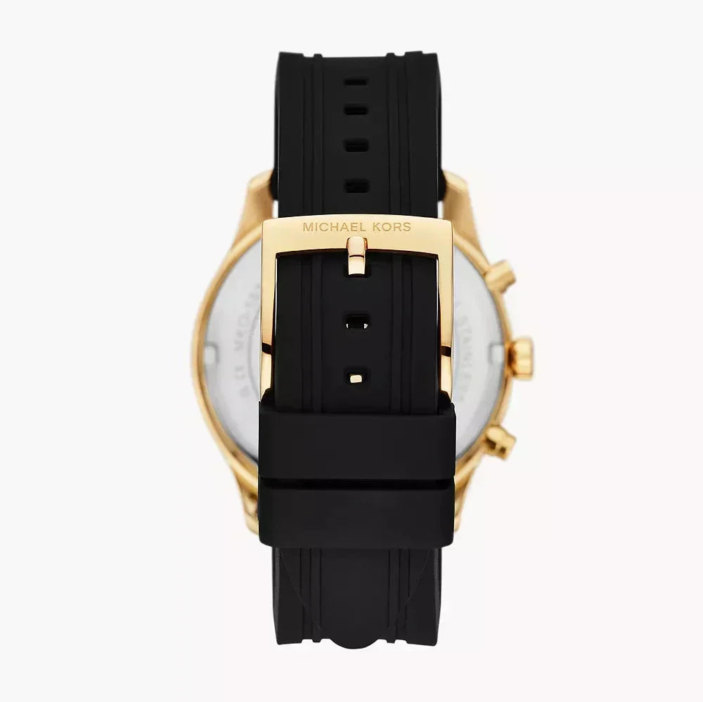 Michael Kors Berkley Chronograph Black Dial Black Rubber Strap Watch for Men - MKO1038