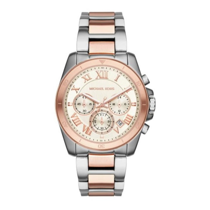 Shop Authentic Michael Kors Brecken Chronograph White Dial Two Tone Steel Strap Watch For Women - MK6368 - Luxxuri