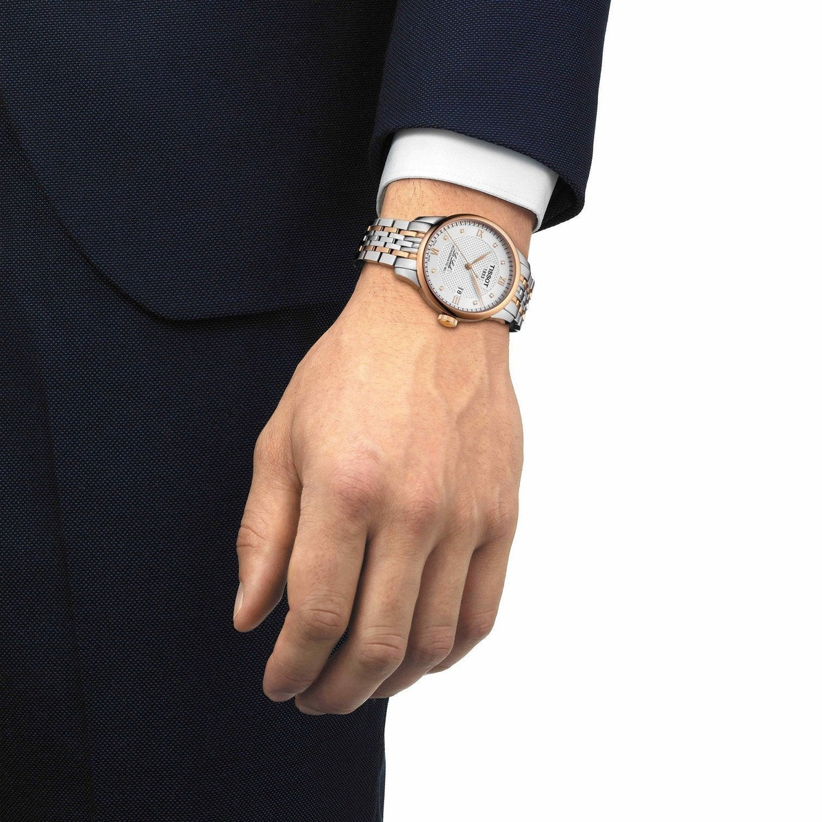 Tissot T Classic Le Locle Powermatic 80 Silver Dial Two Tone Steel Strap Watch For Men - T006.407.22.036.00