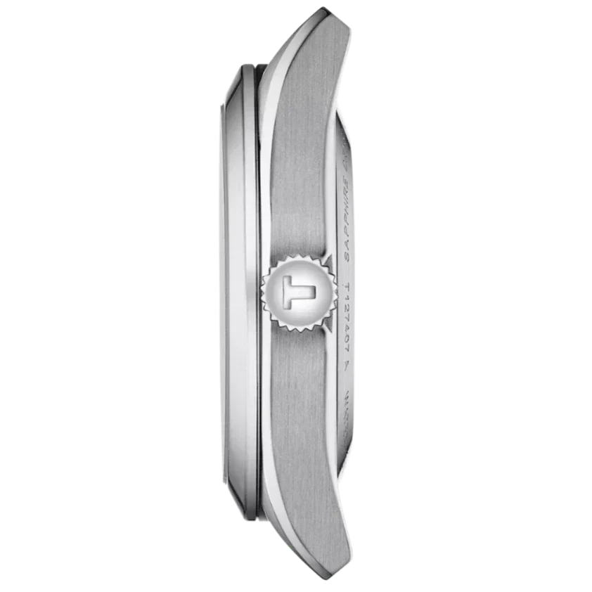 Tissot Gentleman Powermatic 80 Silicium Ice Blue Silver Steel Strap Watch For Men - T127.407.11.351.00