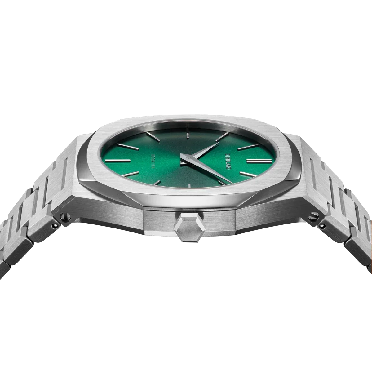 D1 Milano Ultra Thin Green Dial Silver Steel Strap Watch for Men - D1-UTBJ37