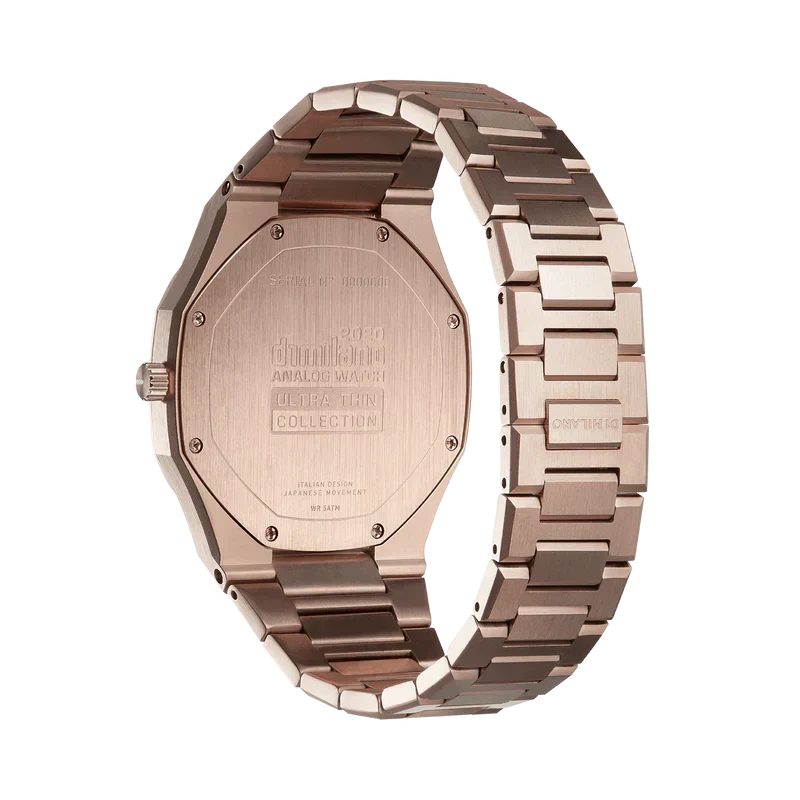 D1 Milano Ultra Thin Rose Gold Dial Rose Gold Steel Strap Watch for Women - D1-UTBL04