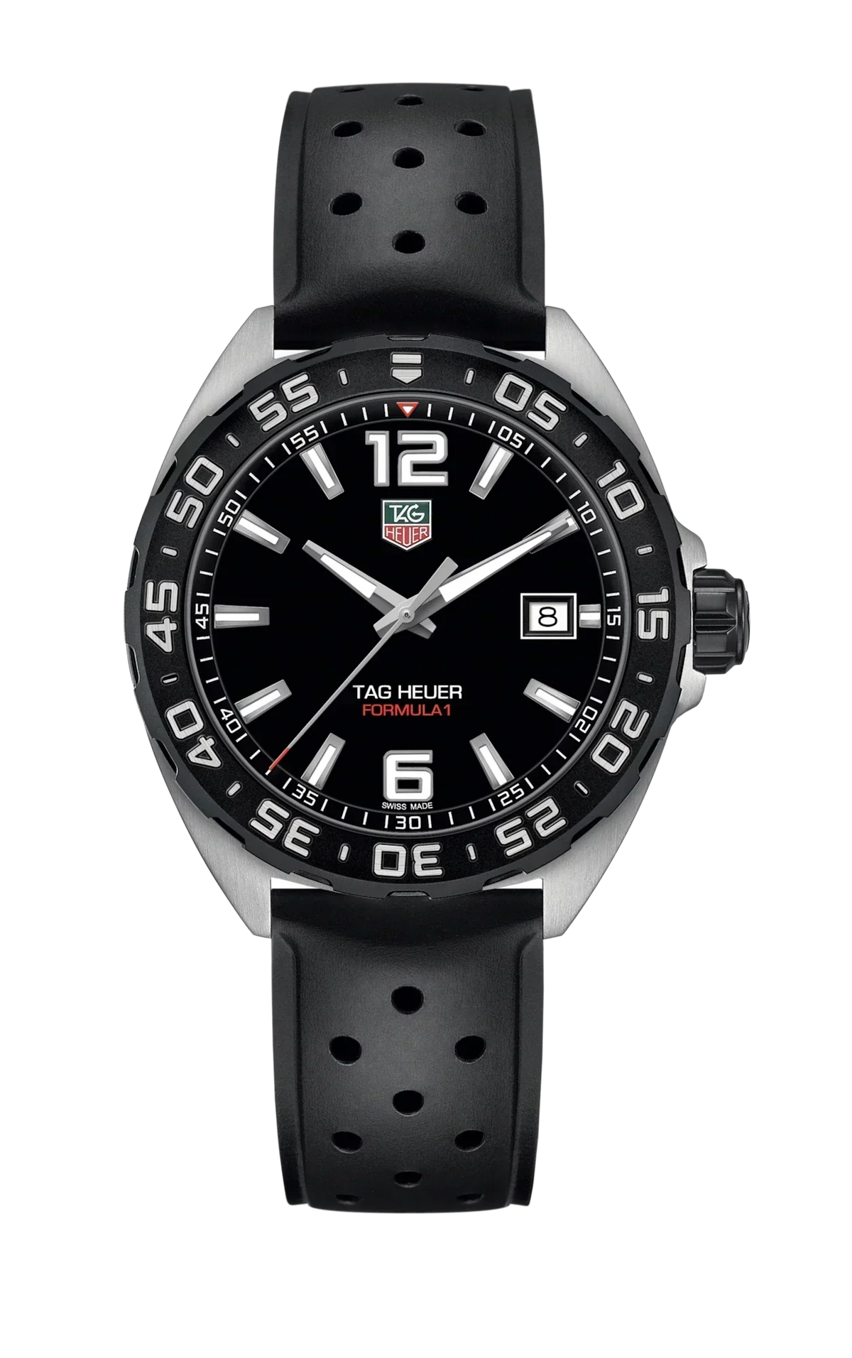 Tag Heuer Formula 1 Quartz Black Dial Black Rubber Strap Watch for Men - WAZ1110.FT8023