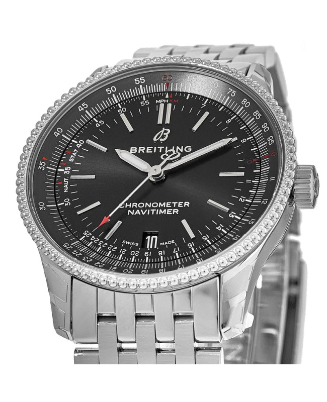 Breitling Navitimer Automatic 38mm Black Dial Stainless Steel Mens Watch - A17325241B1A1