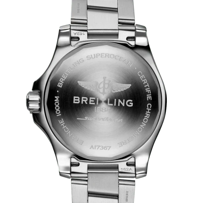 Breitling Superocean Automatic 44mm Yellow Dial Silver Steel Strap Watch for Men - A17375211/1A1