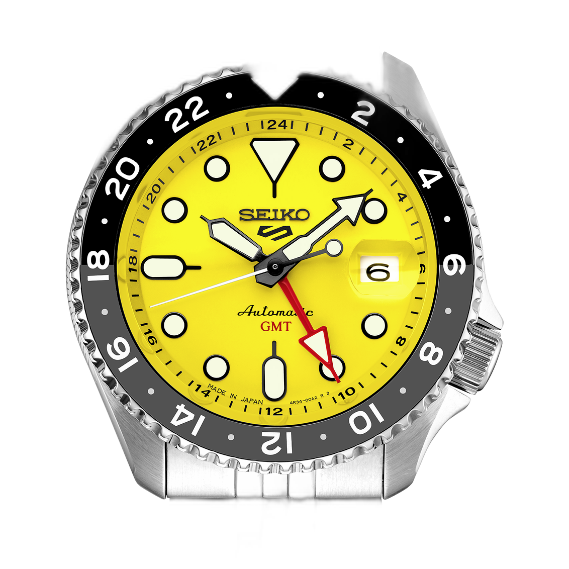 Shop Authentic Seiko 5 Sport SKX GMT US Special Creation Automatic Yellow Dial Silver Steel Strap Watch for Men - SSK017K1 - Luxxuri