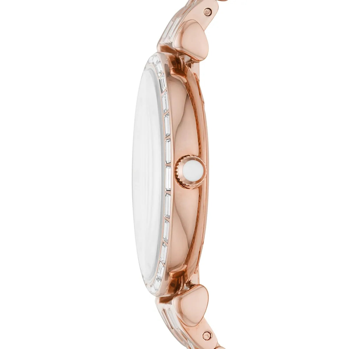 Emporio Armani Gianni T-Bar Mother of Pearl White Dial Two Tone Steel Watch for Women - AR11294