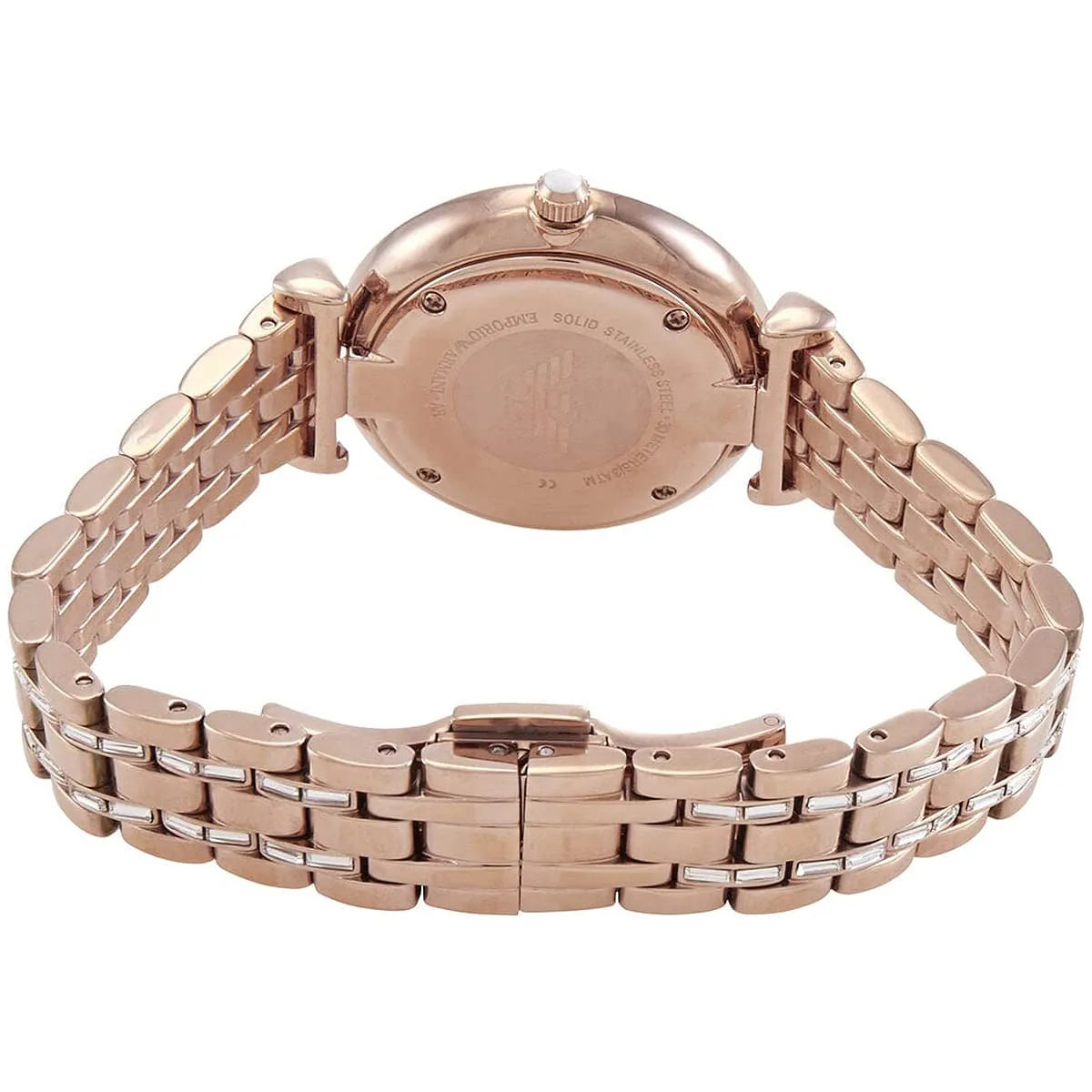 Emporio Armani Gianni T-Bar Mother of Pearl White Dial Two Tone Steel Watch for Women - AR11294