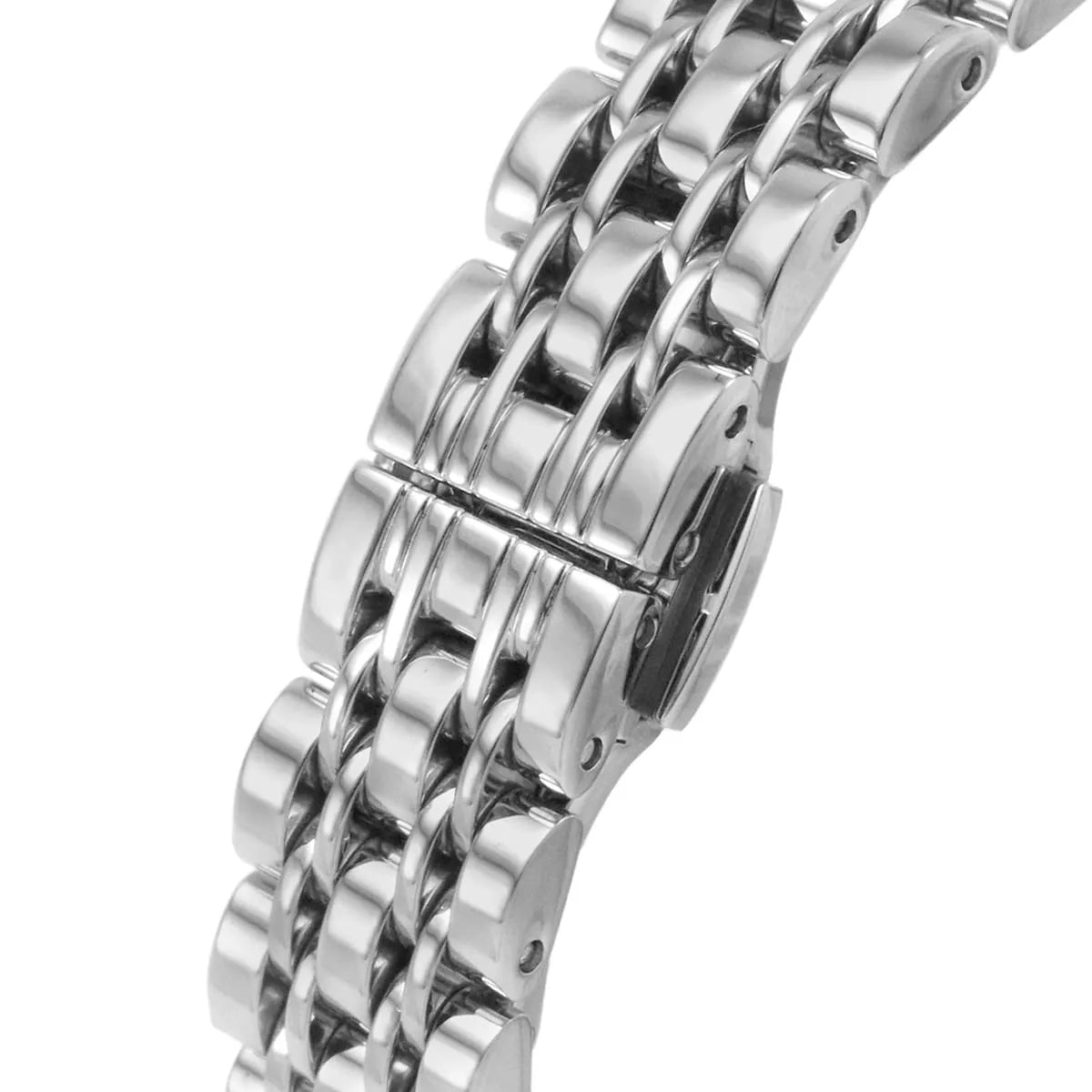 Emporio Armani Meccanico Gianni T-Bar Automatic Silver Dial Silver Steel Strap Watch For Women - AR60022