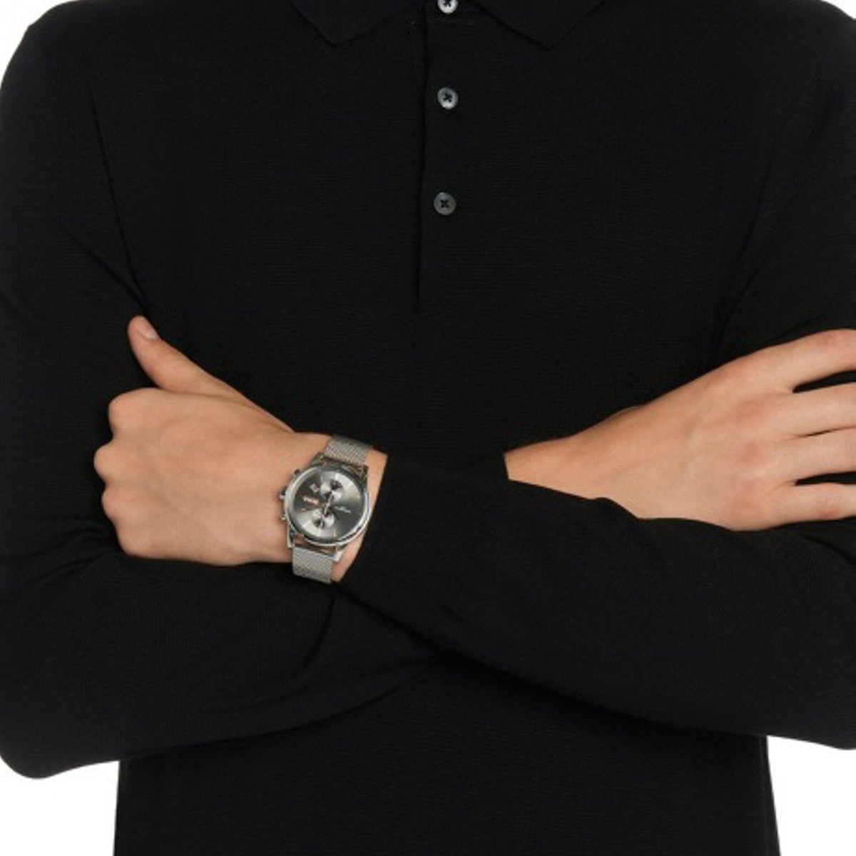 Hugo Boss Jet Chronograph Grey Dial Silver Mesh Bracelet Watch for Men - 1513440
