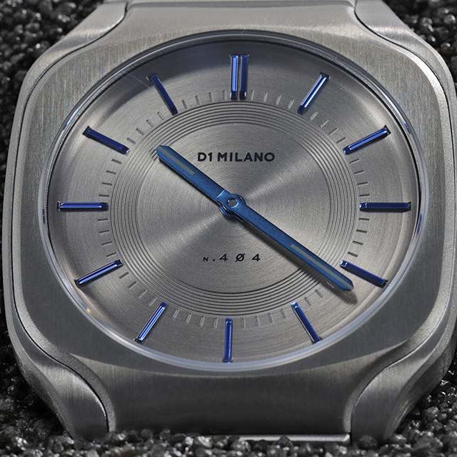 D1 Milano Square Titanium Gray Dial Gray Steel Strap Watch for Men - D1-SQBJ02