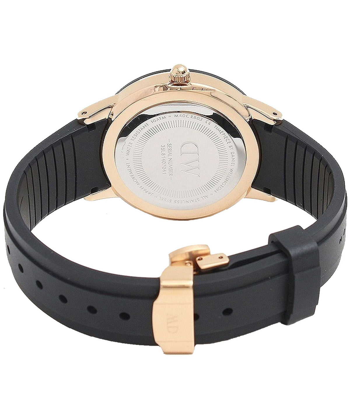 Daniel Wellington Iconic Motion Black Dial Rubber Strap Watch For Women - DW00100426