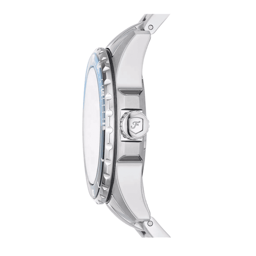 Fossil Blue Dive Three Hand Blue Dial Silver Steel Strap Watch For Women - ES5353