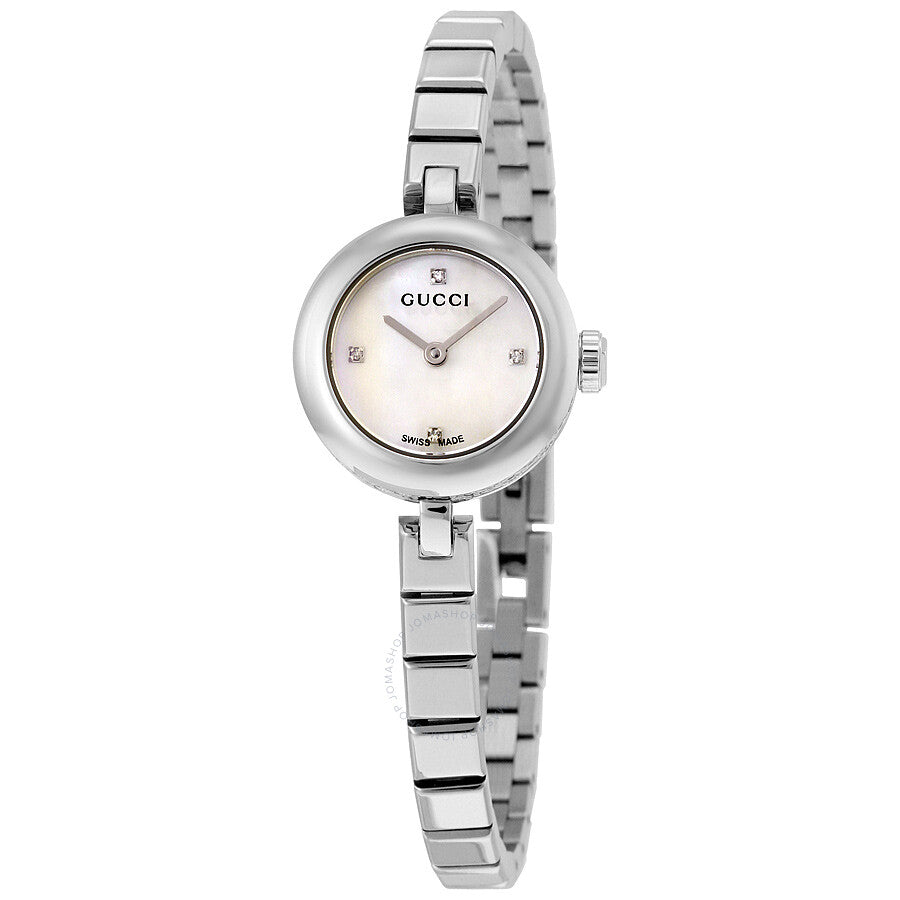 Shop Authentic Gucci Diamantissima Quartz Diamonds White Dial Silver Steel Strap Watch For Women - YA141503 - Luxxuri