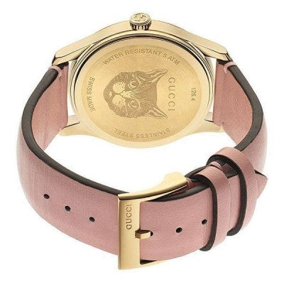 Gucci G Timeless Quartz Mother of Pearl Dial Pink Leather Strap Watch For Women - YA1264132