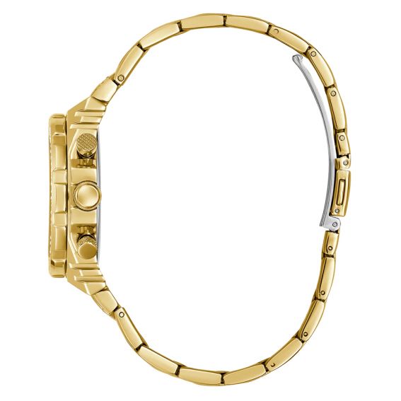 Guess Fusion Chronograph Gold Dial Gold Steel Strap Watch for Women - GW0552L2