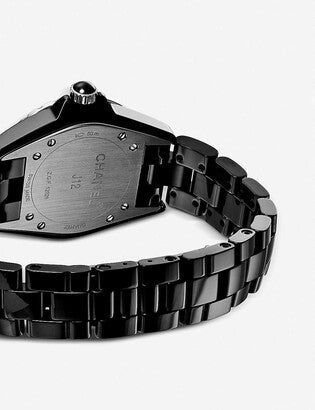 Shop Authentic Chanel J12 Diamonds Ceramic Black Dial Black Steel Strap Watch for Women - J12 H3108 - Luxxuri