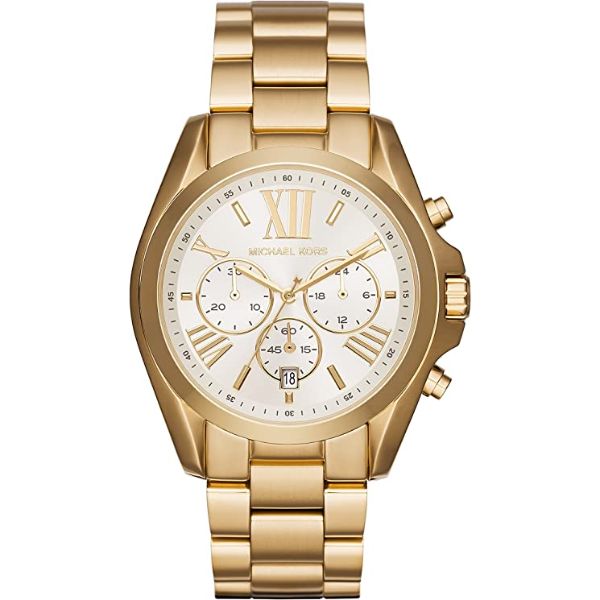 Shop Authentic Michael Kors Bradshaw Chronograph White Dial Gold Steel Strap Watch For Women - MK6266 - Luxxuri