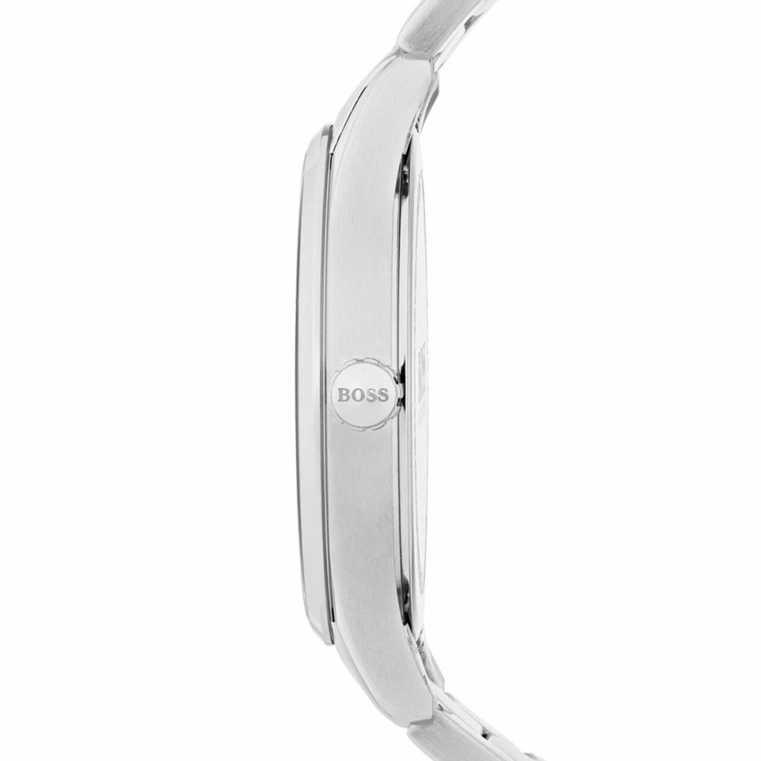 Hugo Boss Governer Black Dial Silver Steel Strap Watch for Men - 1513488