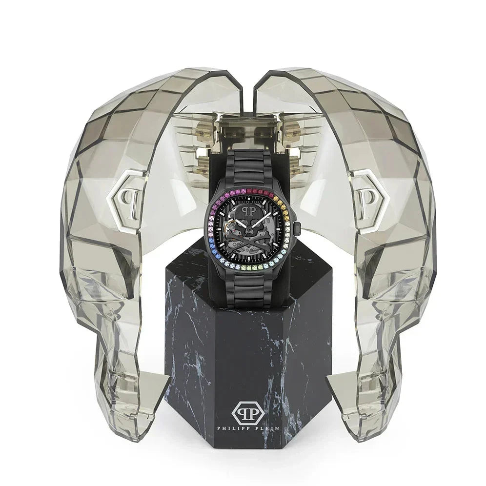 Philipp Plein High-Conic Automatic Black Dial Black Stainless Steel Strap Watch For Men - PWRAA0823