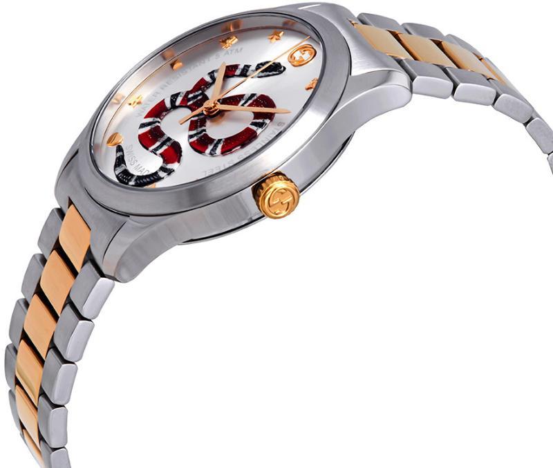 Gucci G Timeless Quartz Stainless Steel Silver Dial 27mm Watch For Women - YA126591