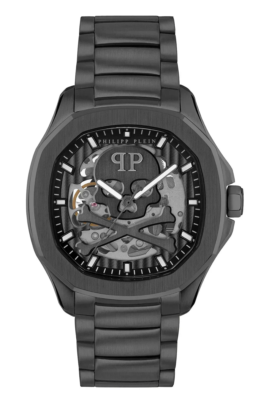 Philipp Plein High-Conic Automatic Black Dial Black Stainless Steel Strap Watch For Men- PWRAA0423