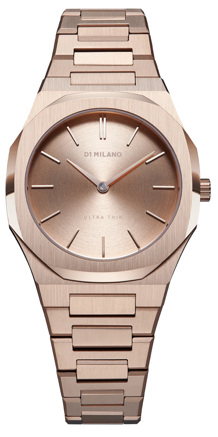 D1 Milano Ultra Thin Rose Gold Dial Rose Gold Steel Strap Watch for Women - D1-UTBL04