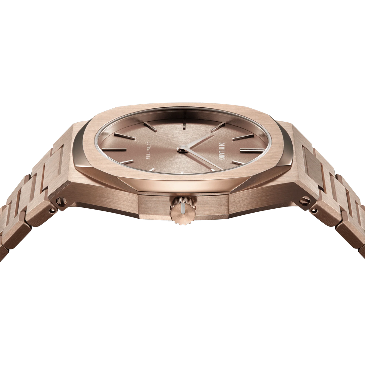 D1 Milano Ultra Thin Rose Gold Dial Rose Gold Steel Strap Watch for Women - D1-UTBL04