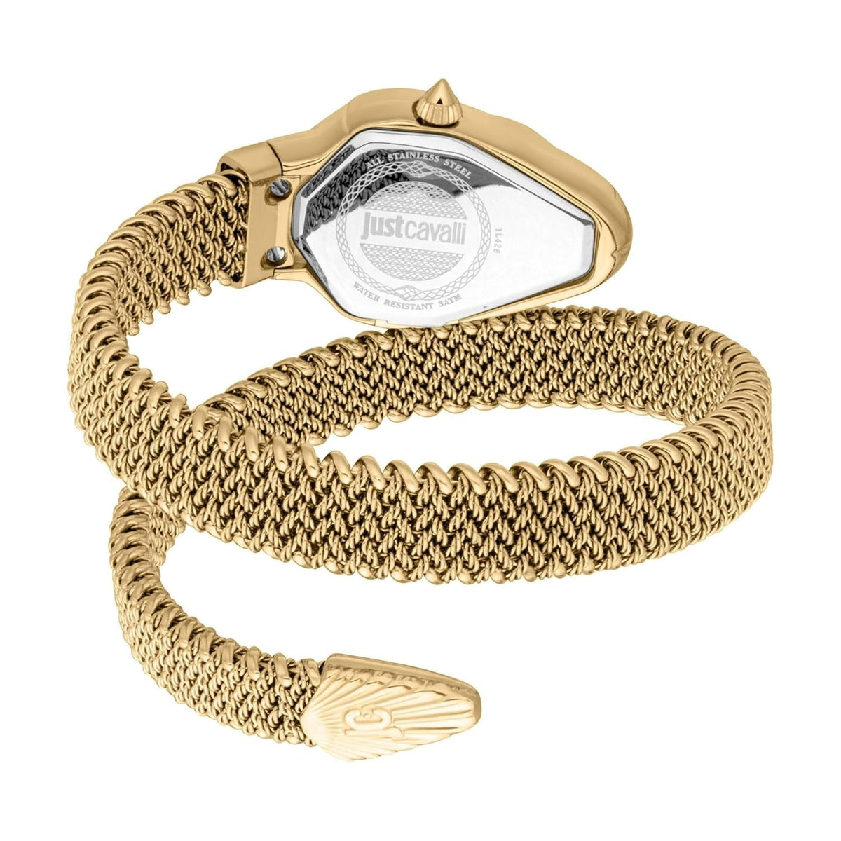 Just Cavalli Fiamma Silver Dial Gold Steel Strap Watch for Women - JC1L426M0025