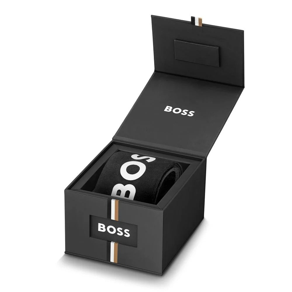 Hugo Boss Hero 2.0 Chronograph Black Dial Black Steel Strap Watch for Men - 1514271