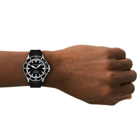Emporio Armani Sea Explorer Black Dial Black Silicone Strap Watch for Men - AR60086