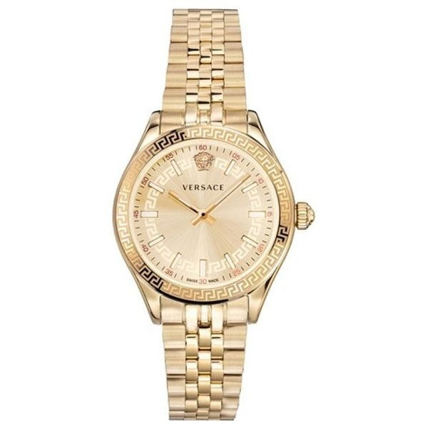 Shop Authentic Versace Virtus Quartz Gold Dial Gold Steel Strap Watch for Women - VEHU00720 - Luxxuri