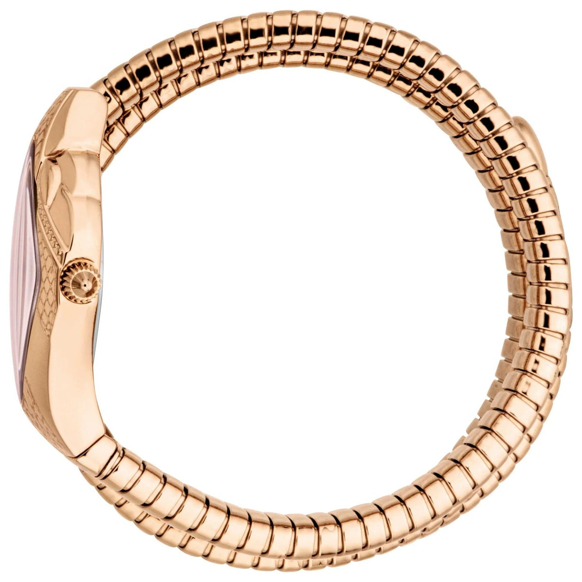 Just Cavalli Cristallo Pink Dial Rose Gold Steel Strap Watch for Women - JC1L307M0045