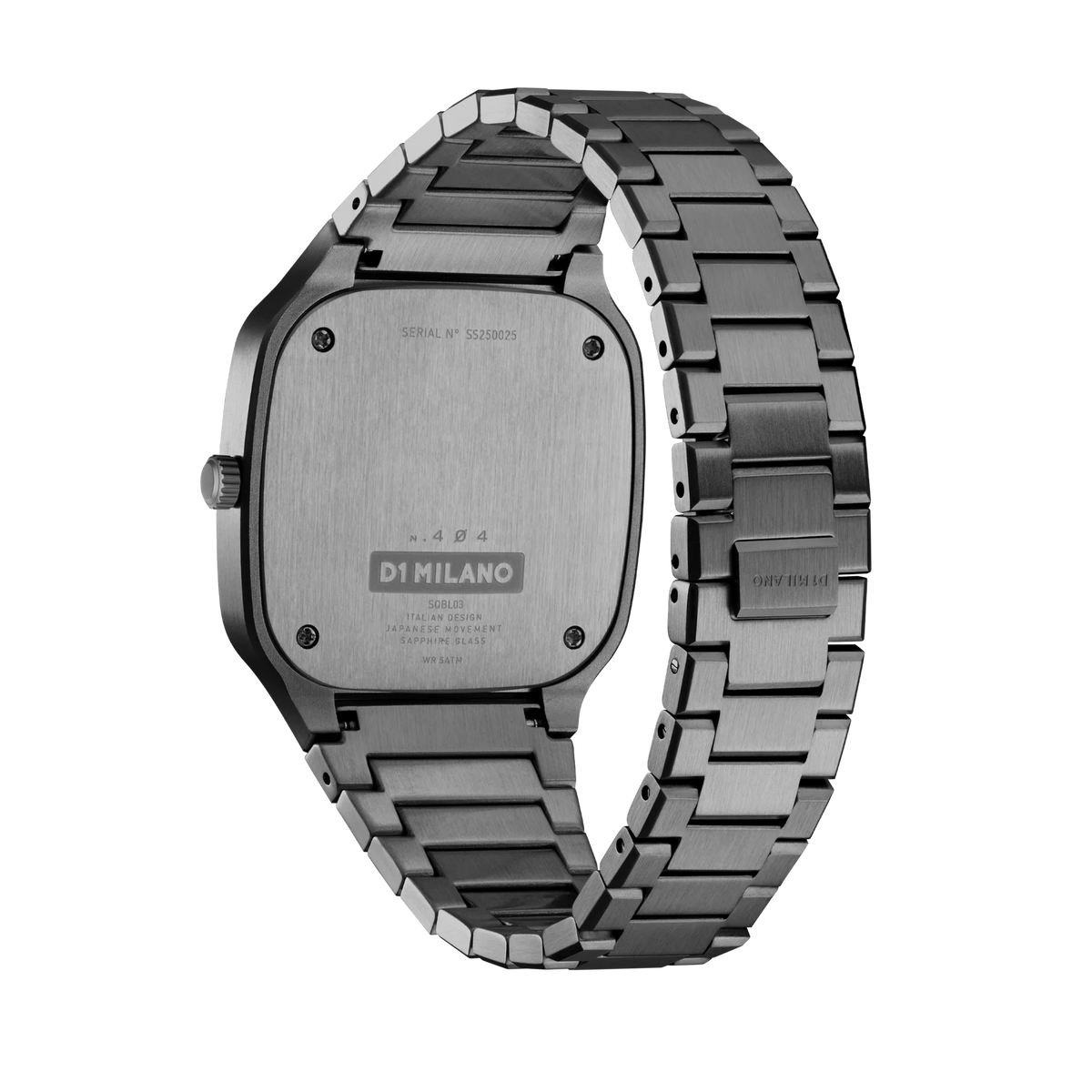 D1 Milano Square Gray Dial Grey Steel Strap Watch for Men - D1-SQBJ11