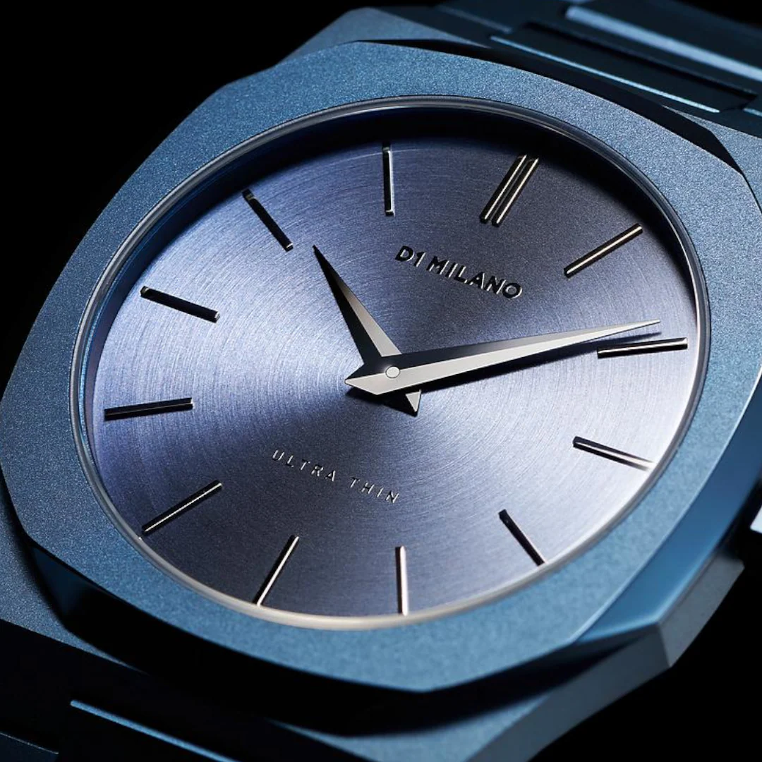 D1 Milano Ultra Thin Midnight Dial Blue Steel Strap Watch for Men- D1-UTBJ21