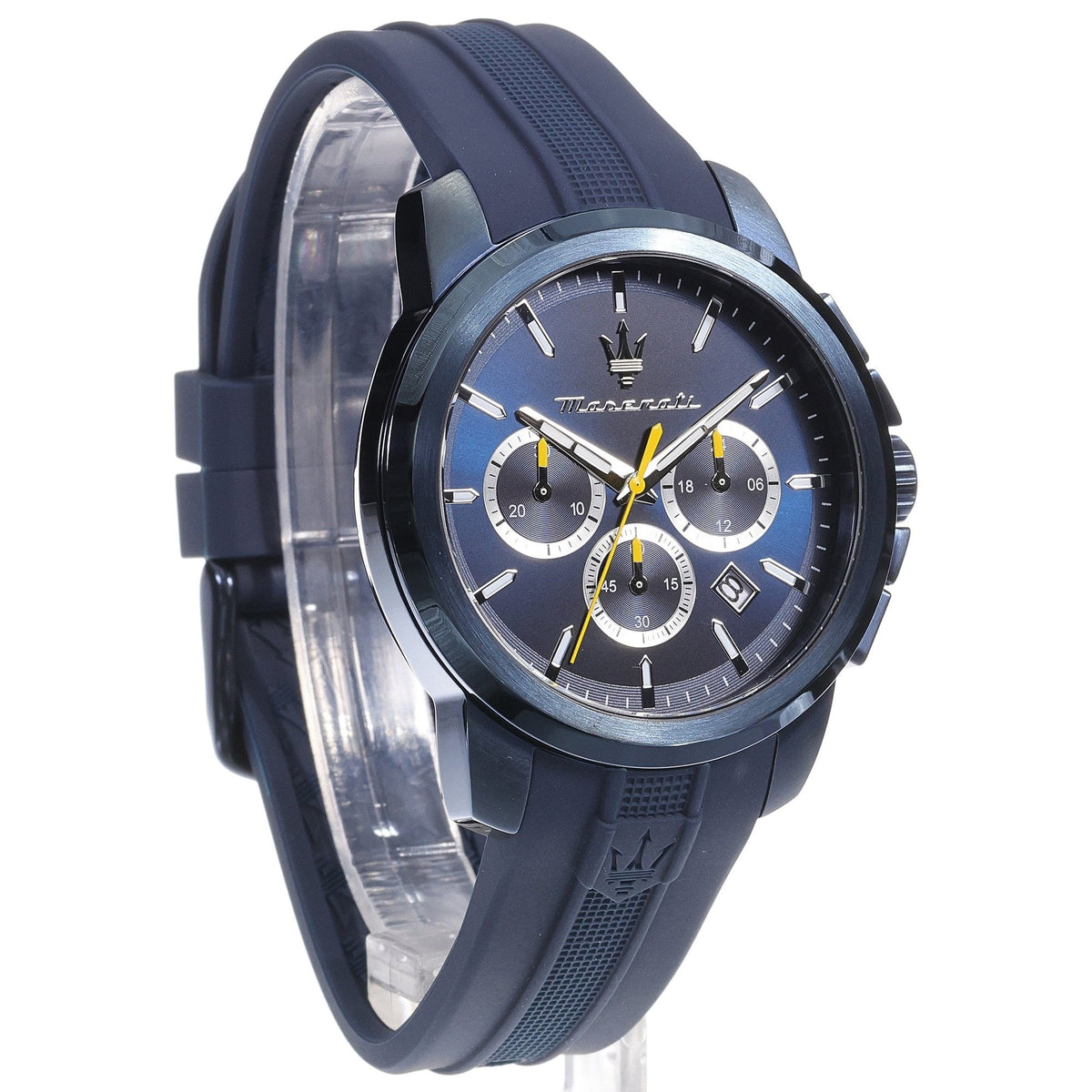 Maserati Successo Chronograph Blue Dial Blue Rubber Strap Watch for Men - R8871621044