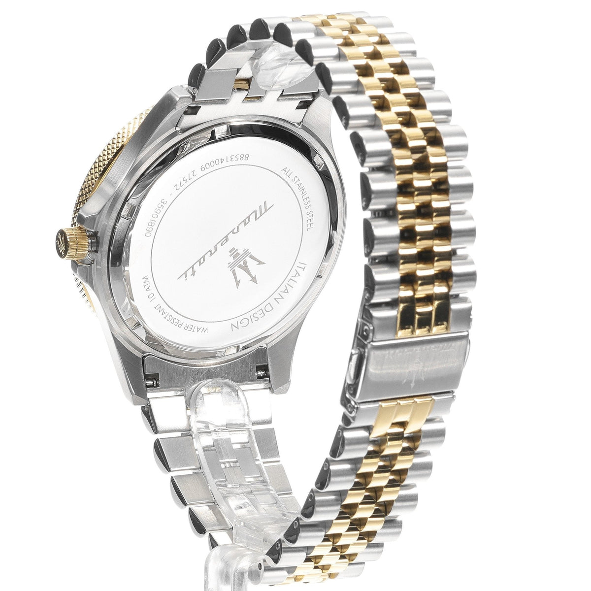 Maserati SFIDA Black Dial Two Tone Steel Strap Watch for Men - R8853140009