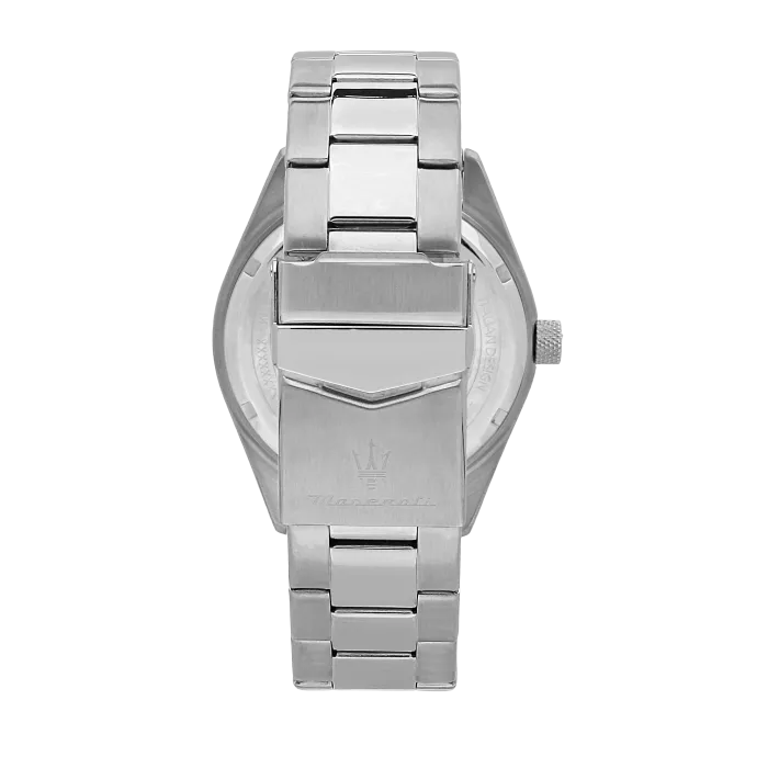 Maserati Competizione Black Dial Silver Steel Strap Watch for Men - R8853100028