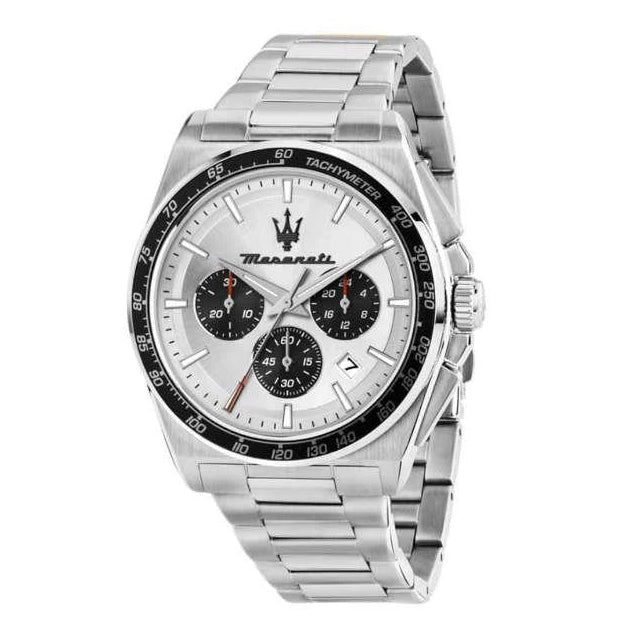 Maserati Velocità Chronograph Silver Dial Silver Steel Strap Watch for Men - R8873652006