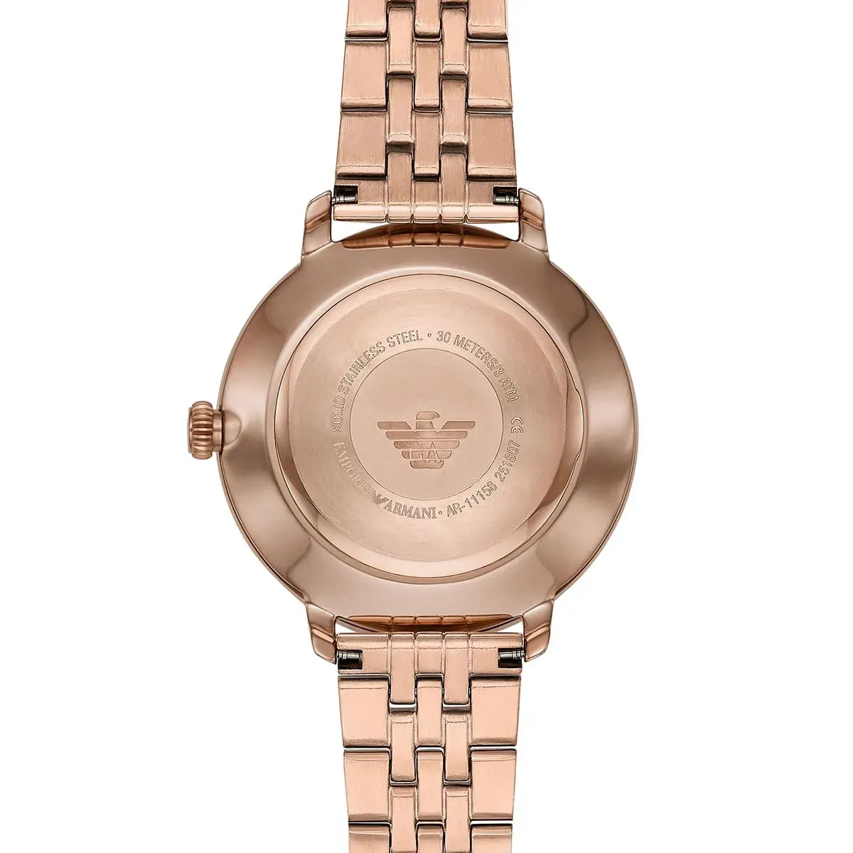 Emporio Armani Modern Mother of Pearl White Dial Rose Gold Steel Strap Watch for Women - AR11158