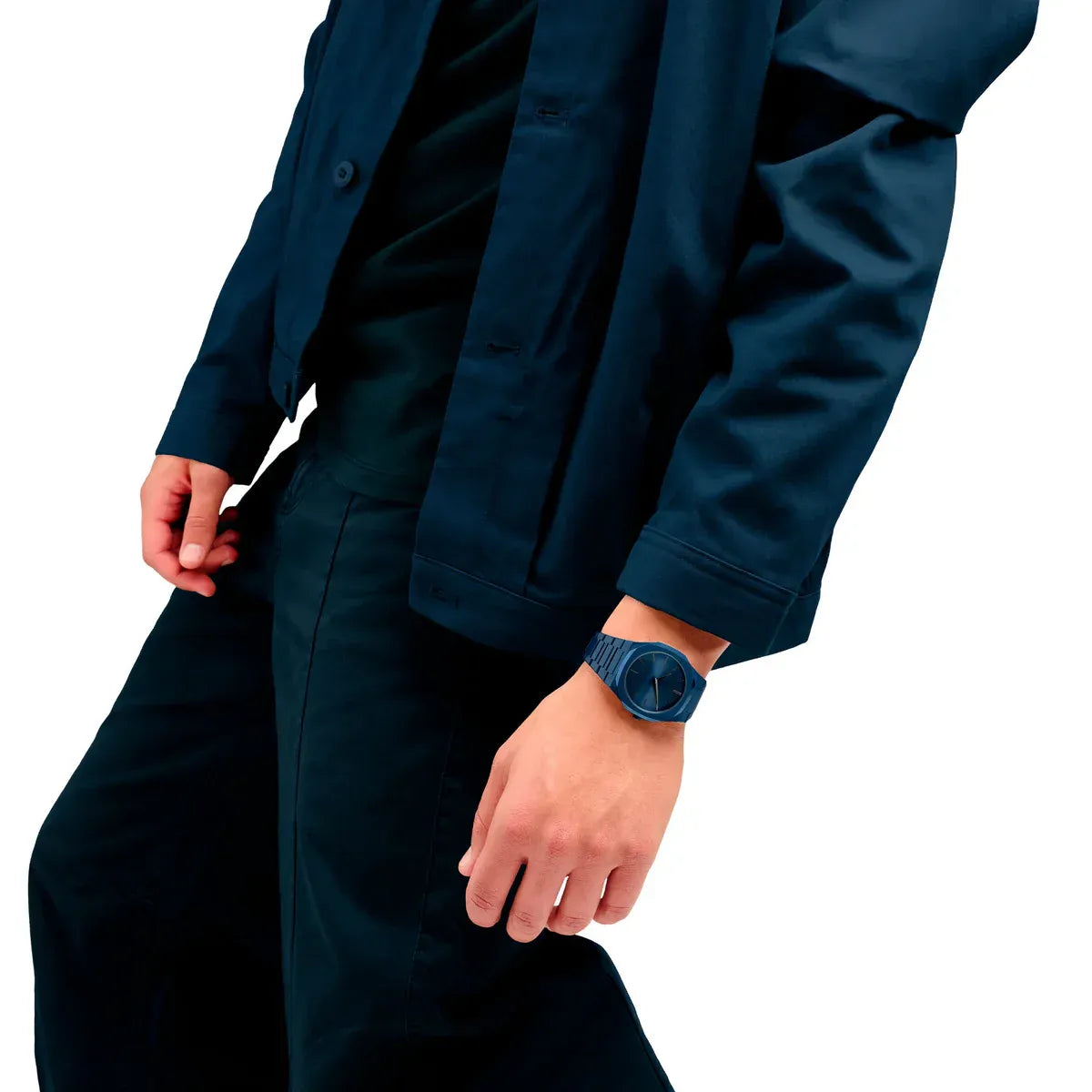 D1 Milano Ultra Thin Midnight Dial Blue Steel Strap Watch for Men- D1-UTBJ21