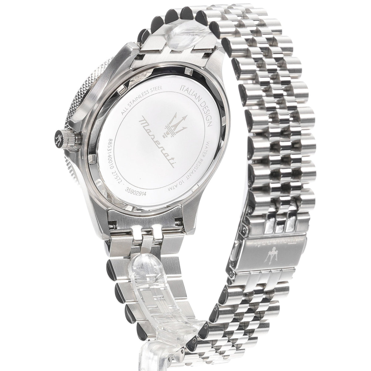 Maserati SFIDA Chronograph Grey Dial Silver Steel Strap Watch for Men - R8853140010