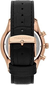 Maserati Tradizione Chronograph Black Dial Black Leather Strap Watch for Men - R8871646001