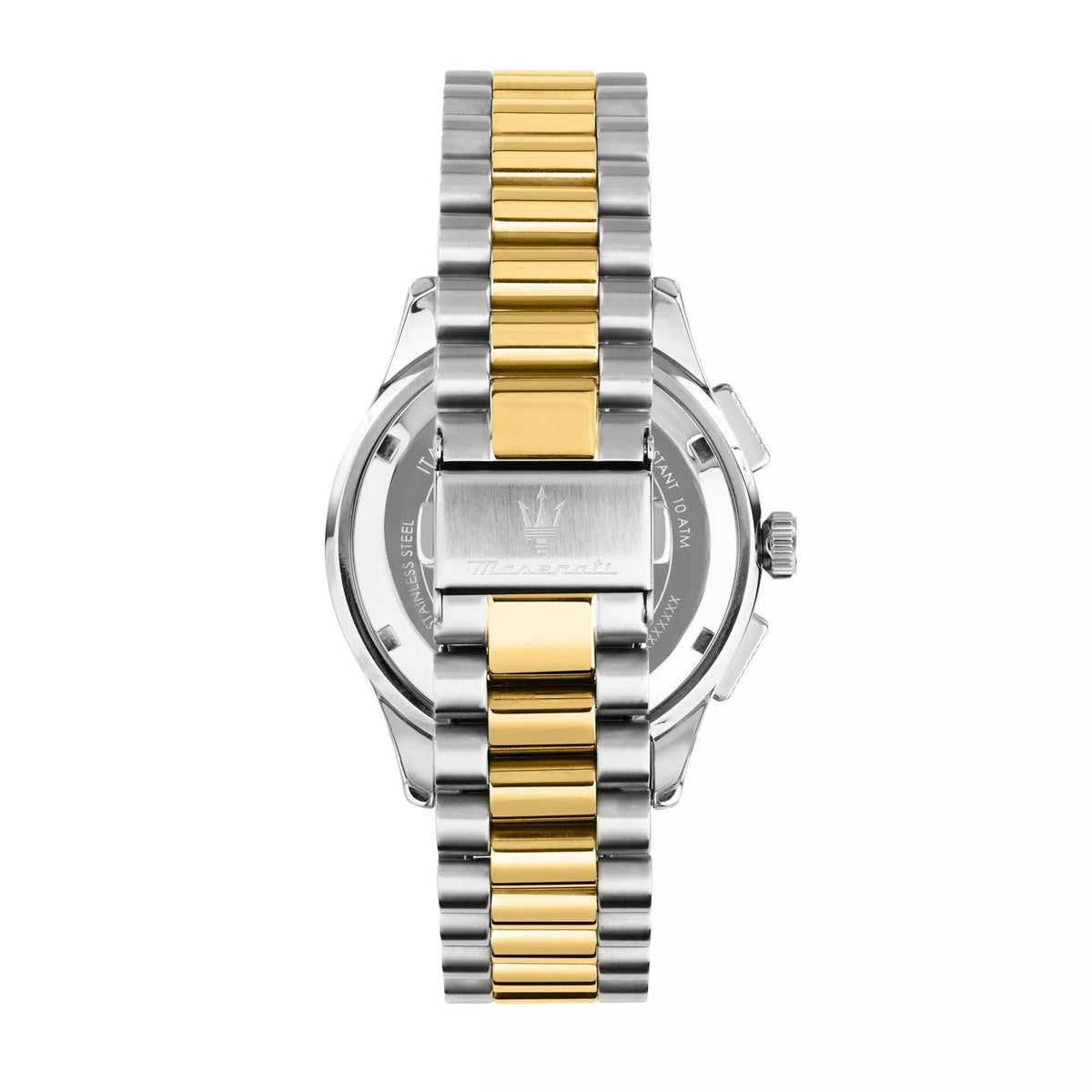 Maserati Sorpasso Chronograph White Dial Two Tone Steel Strap Watch for Men - R8873624003