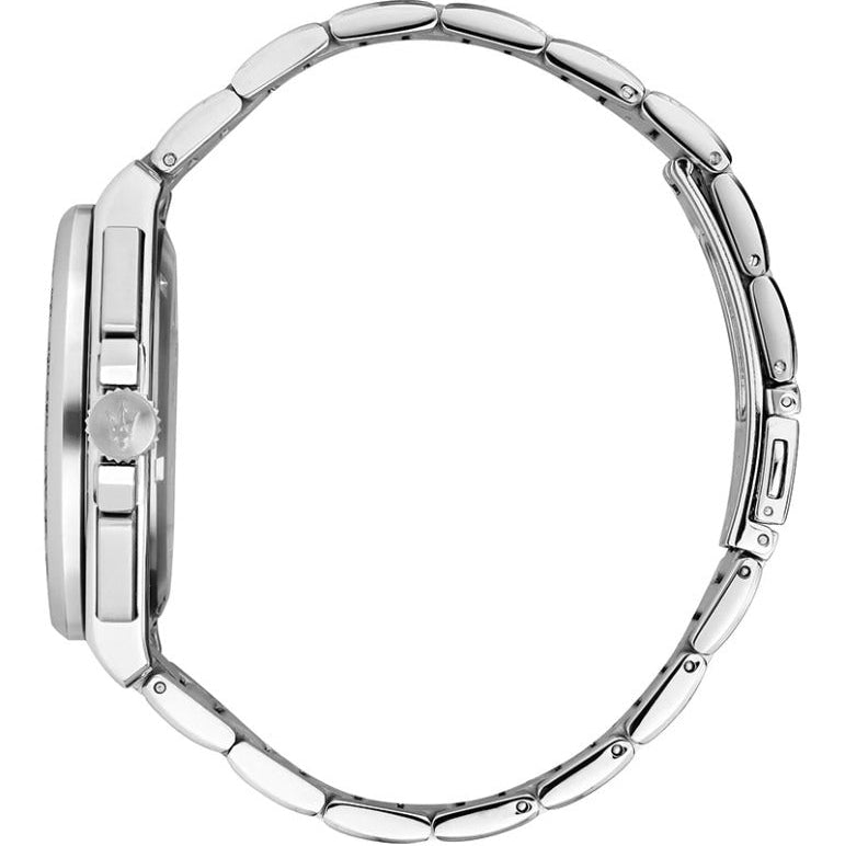 Maserati Velocità Chronograph White Dial Silver Steel Strap Watch for Men - R8873652007