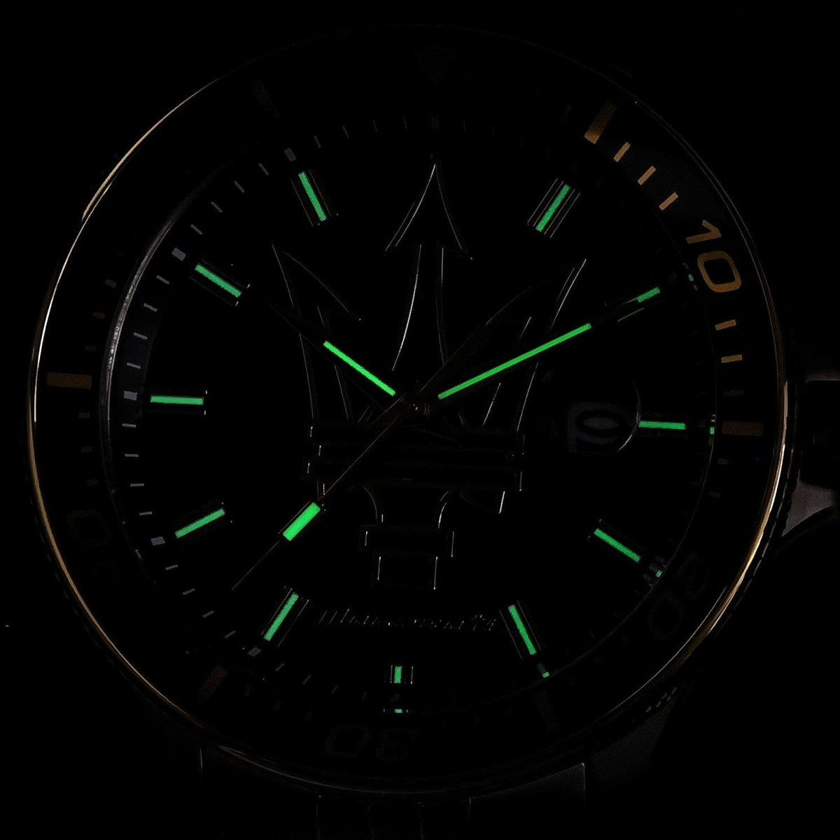 Maserati SFIDA Black Dial Two Tone Steel Strap Watch for Men - R8853140009