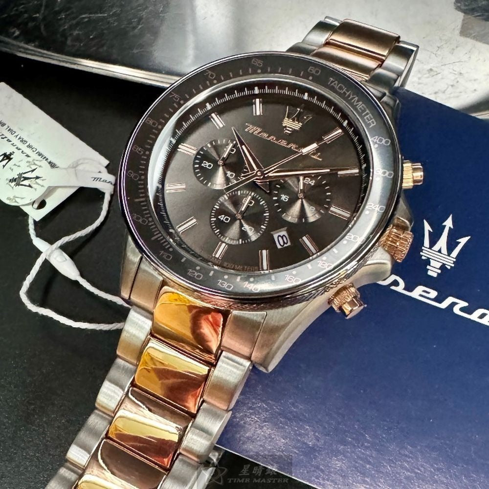 Maserati SFIDA Chronograph Grey Dial Two Tone Steel Strap Watch for Men - R8873640021