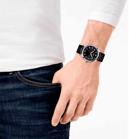 Tissot T-Sport Gent XL Black Dial Black Leather Strap Watch for Men - T116.410.16.057.00
