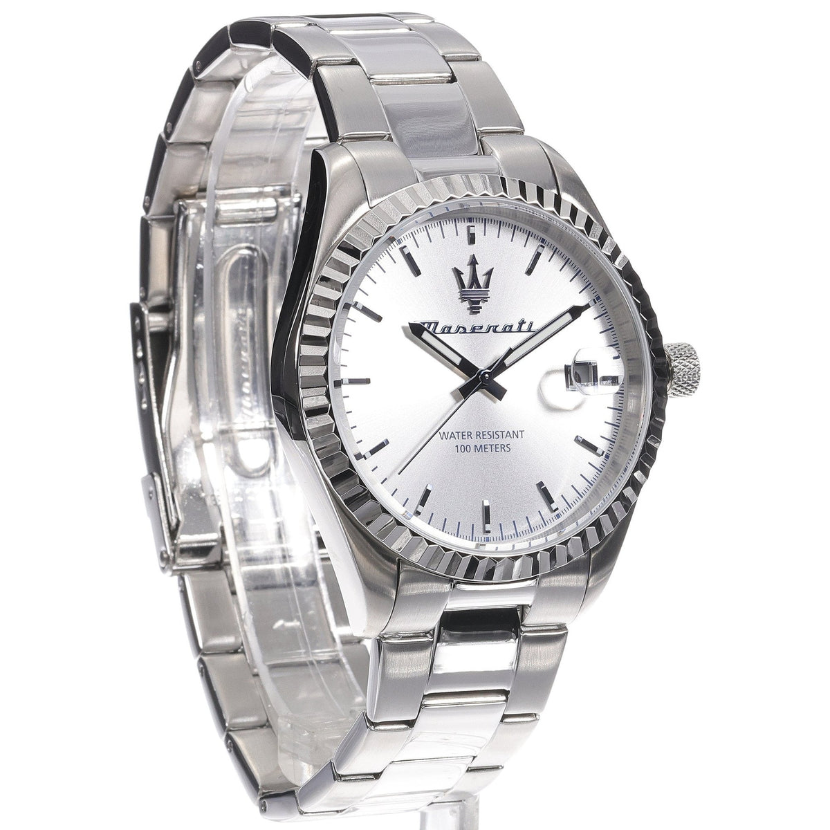 Maserati Competizione Silver Dial Silver Steel Strap Watch for Men - R8853100045