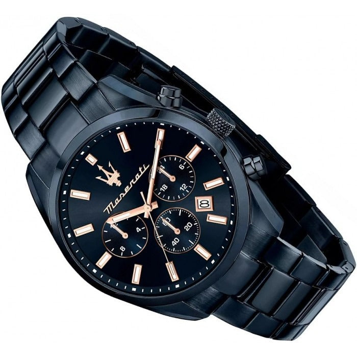 Maserati Attrazione Chronograph Blue Dial Blue Steel Strap Watch for Men - R8873626003
